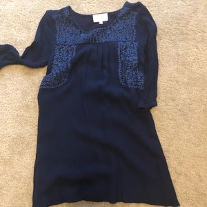 Navy blue 3/4 sleeve dress size small
